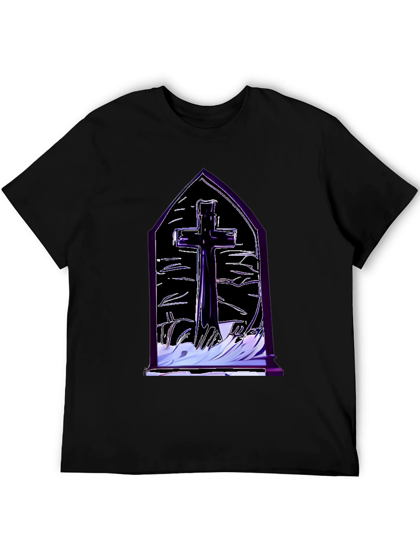 Gothic Cross T-Shirt - Mens Black Graphic Tee