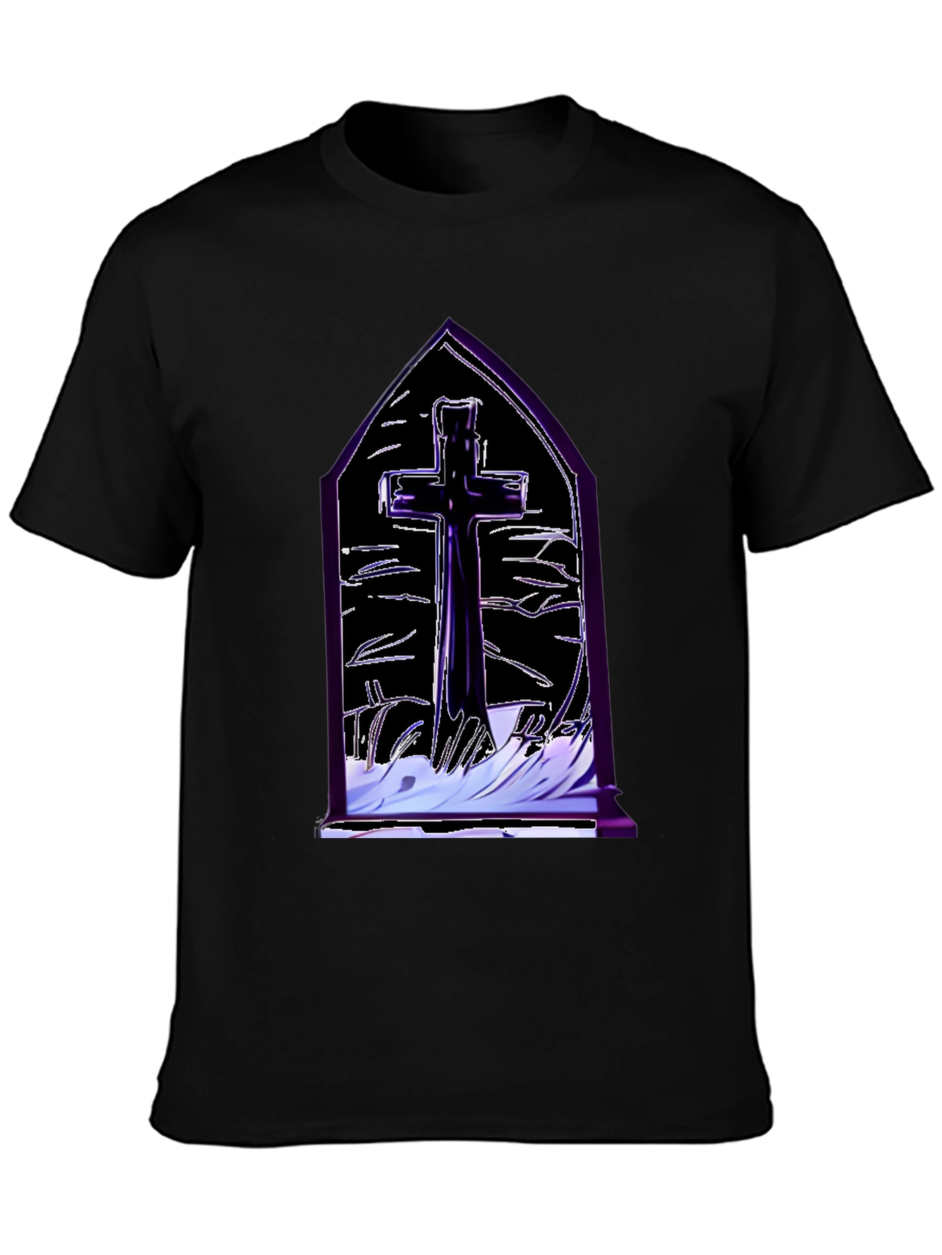 Gothic Cross T-Shirt - Mens Black Graphic Tee