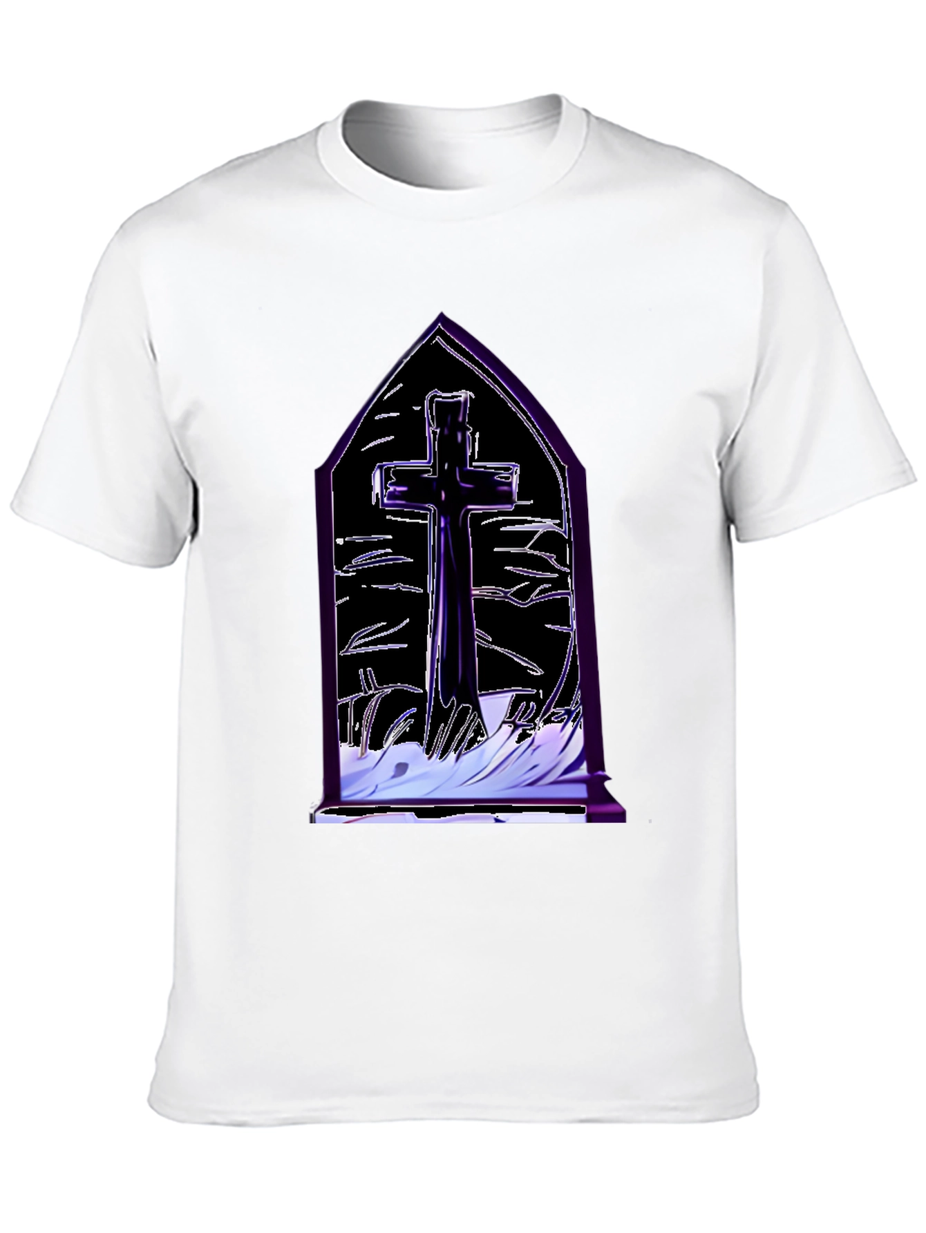 Gothic Cross T-Shirt - Mens Black Graphic Tee