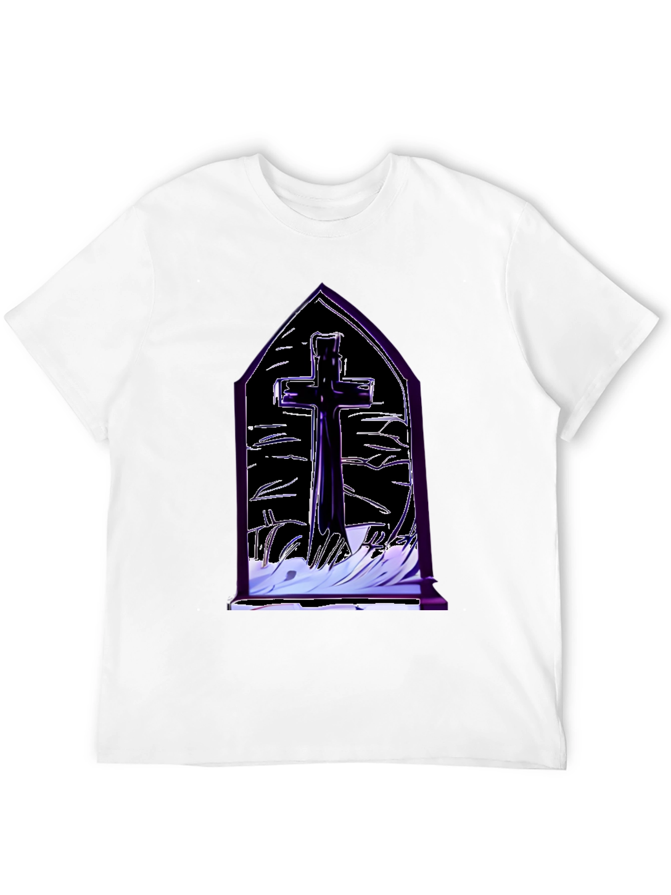 Gothic Cross T-Shirt - Mens Black Graphic Tee