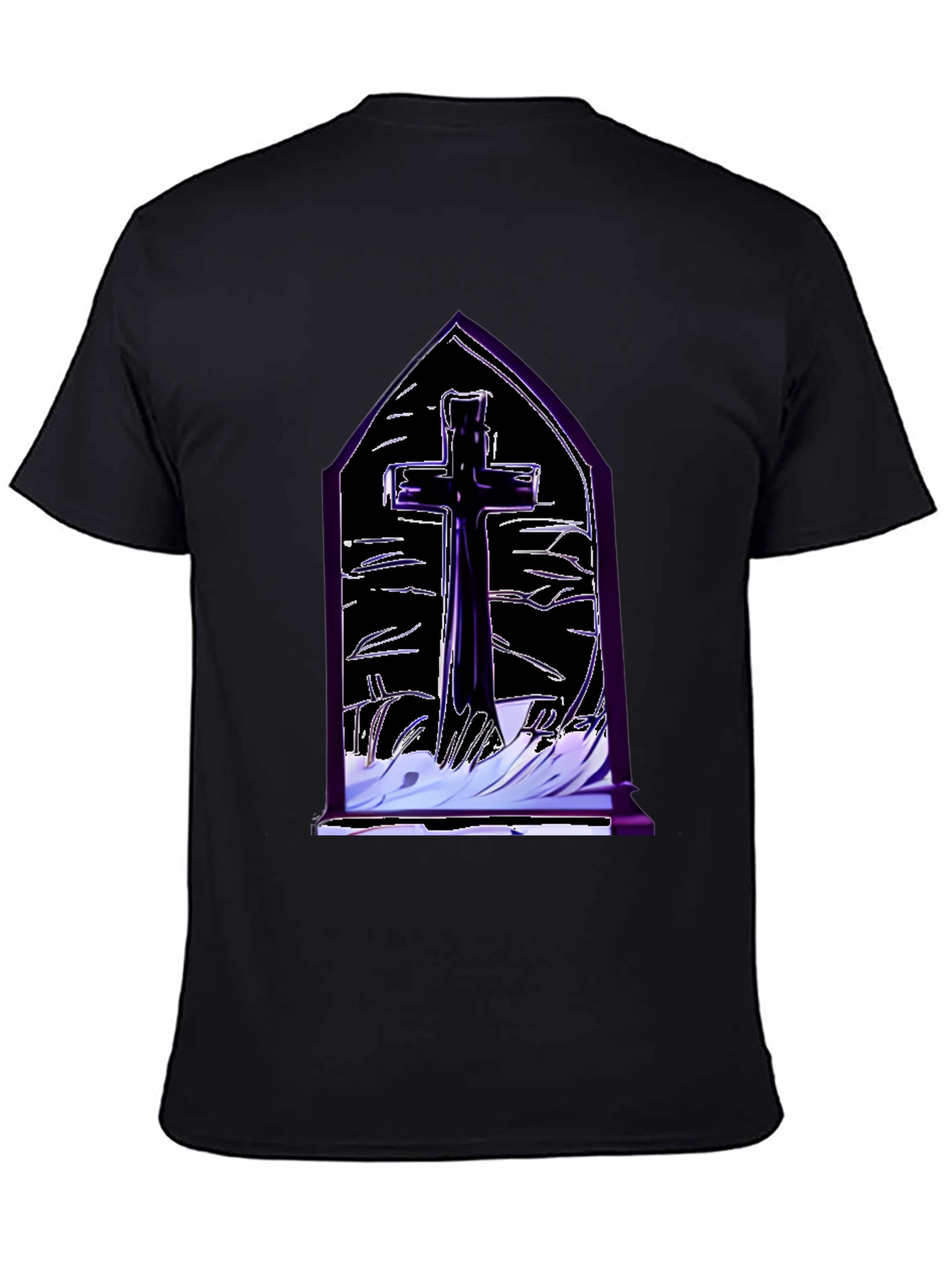 Gothic Cross T-Shirt - Mens Black Graphic Tee