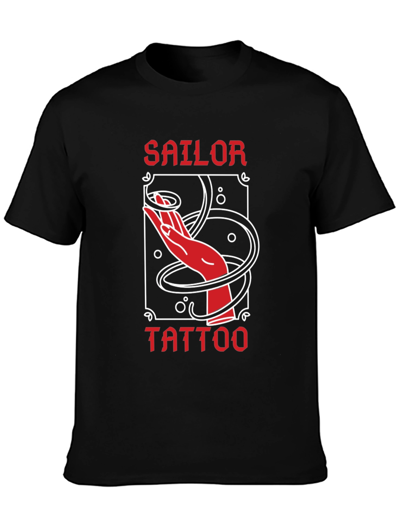 Sailor Tattoo Graphic T-Shirt - Red Hand Design
