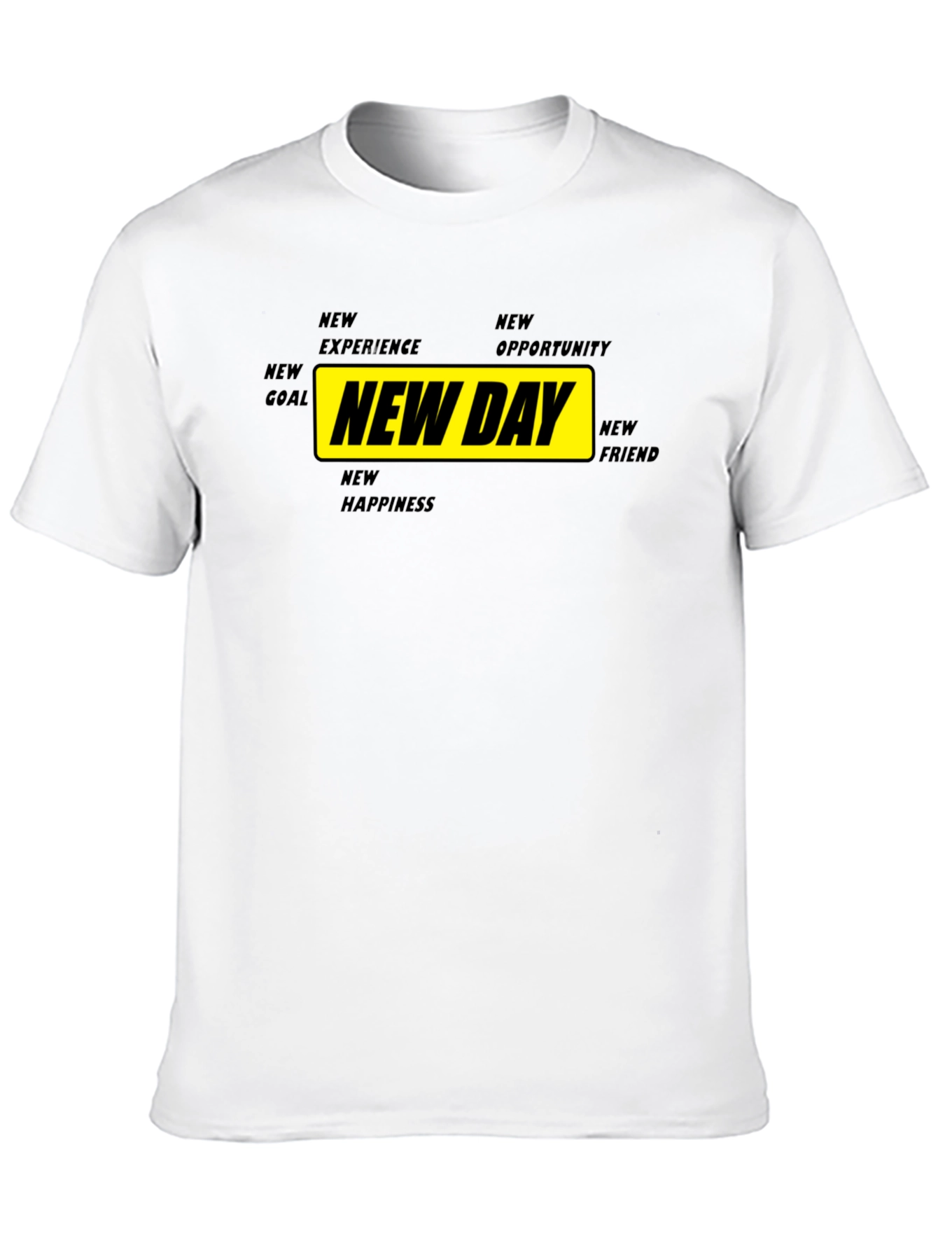 New Day Motivational Graphic Tee - Black