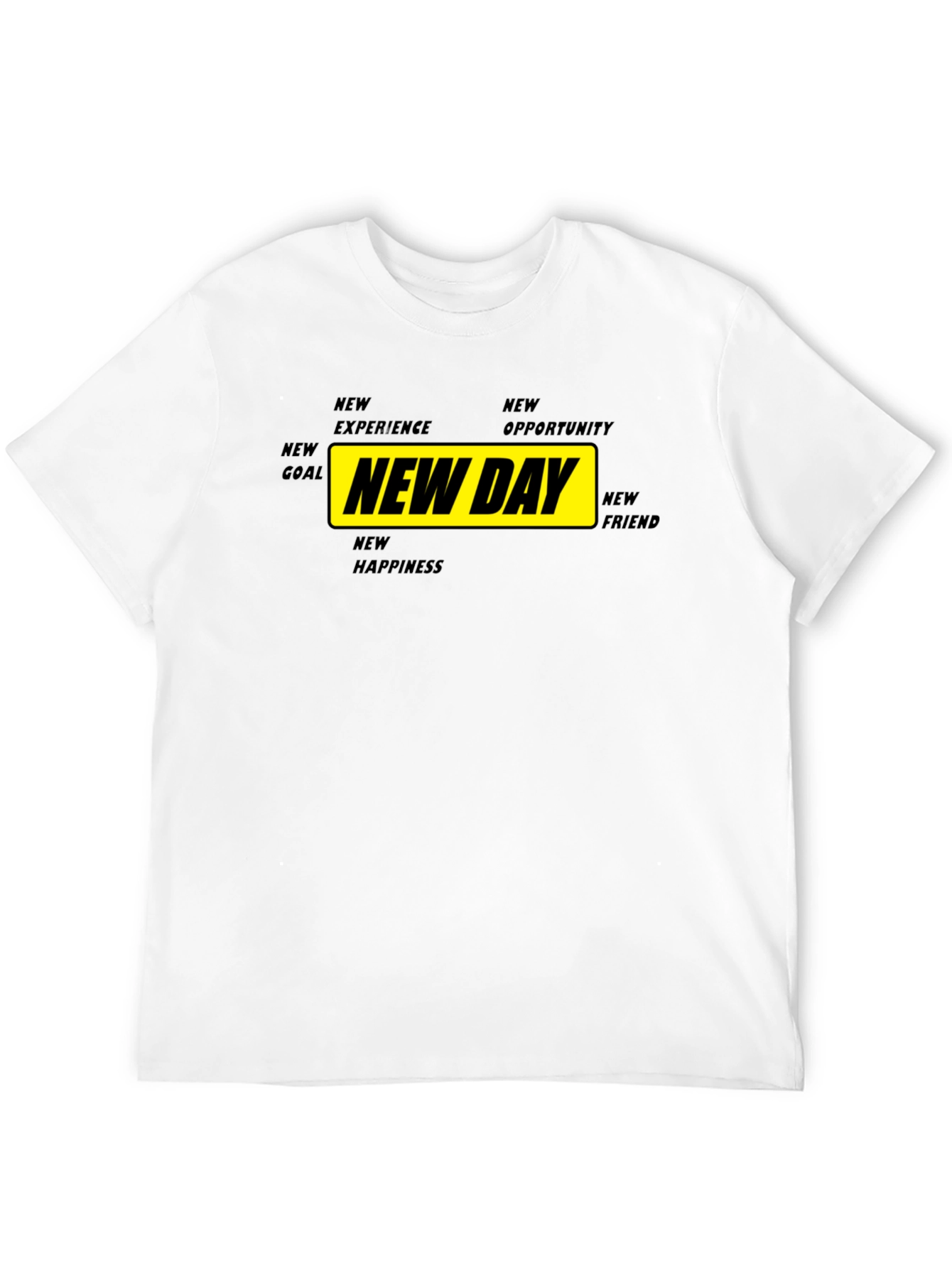 New Day Motivational Graphic Tee - Black