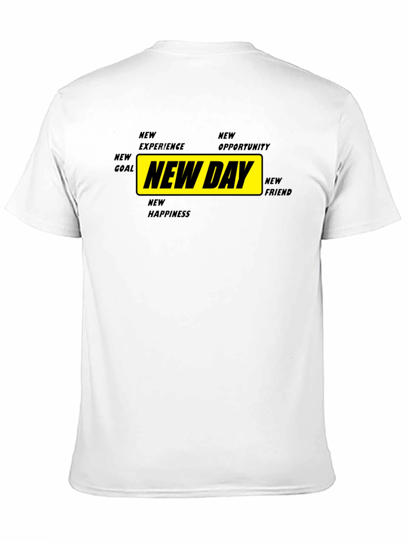 New Day Motivational Graphic Tee - Black