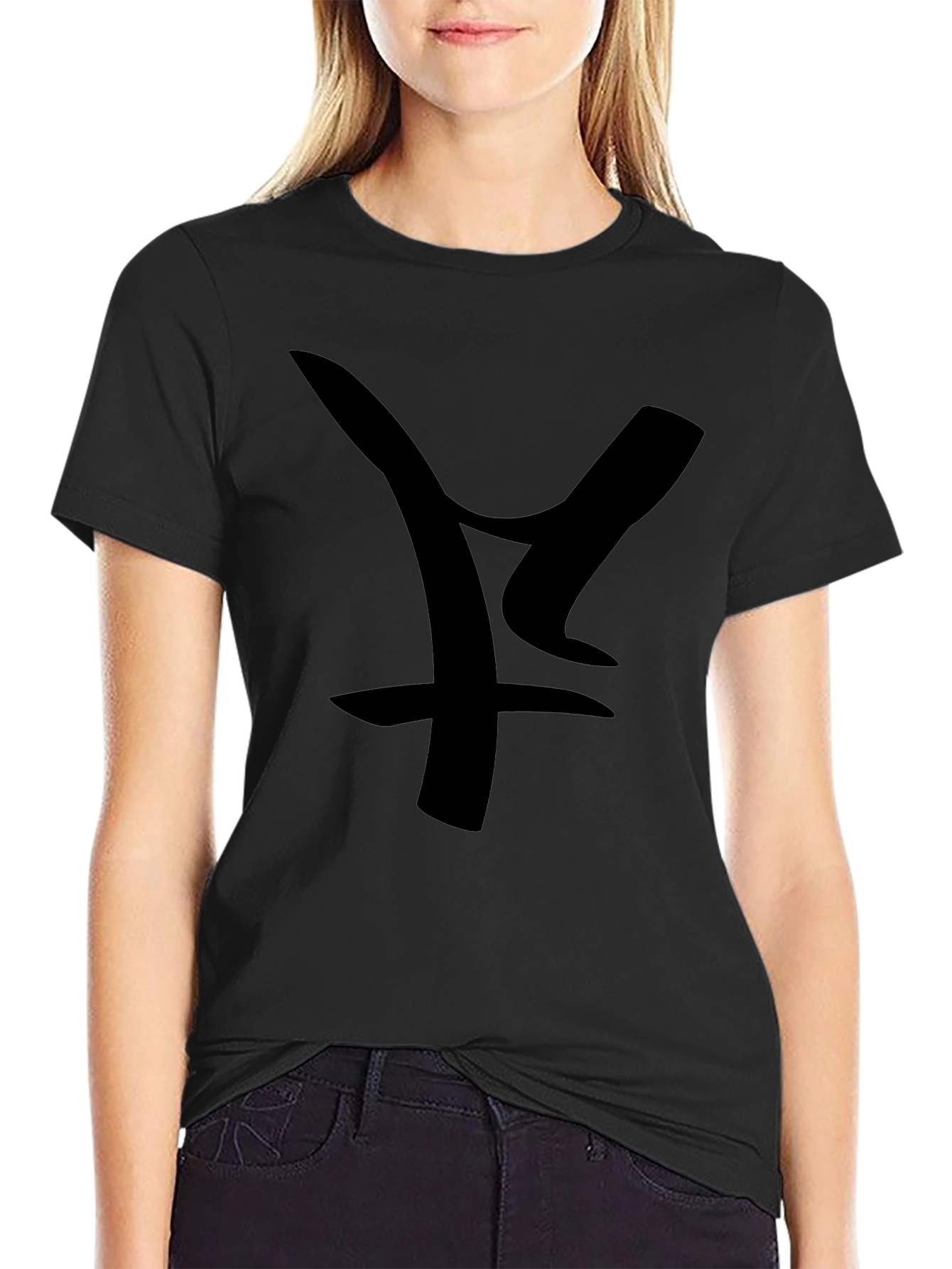 Abstract Graphic Black T-Shirt - Modern Casual Wear