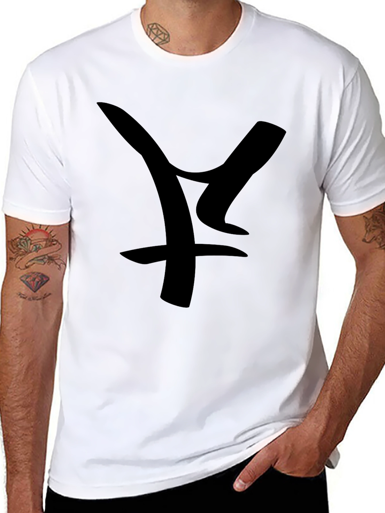 Abstract Graphic Black T-Shirt - Modern Casual Wear