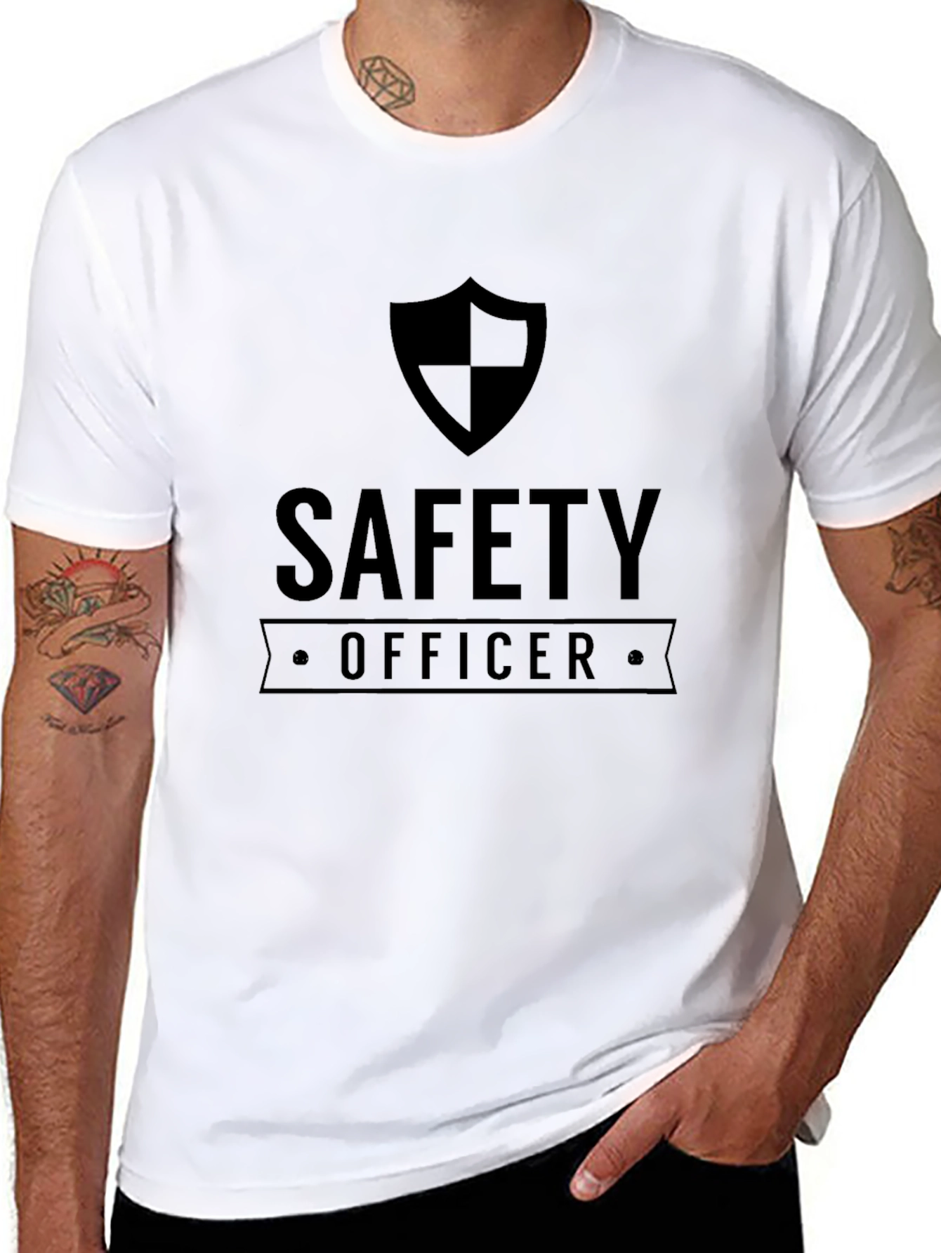Safety Officer Graphic Tee - Black Crew Neck