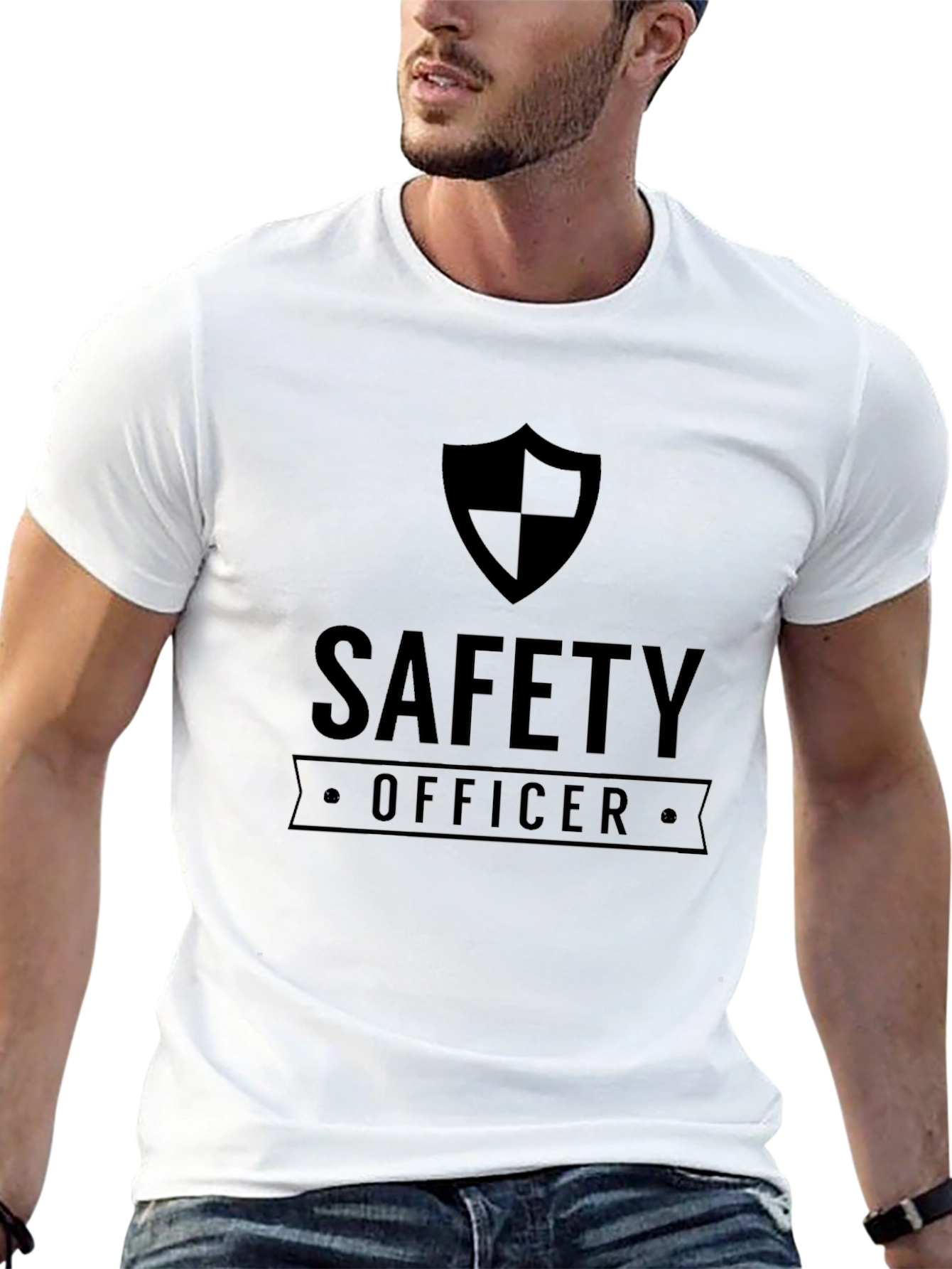 Safety Officer Graphic Tee - Black Crew Neck