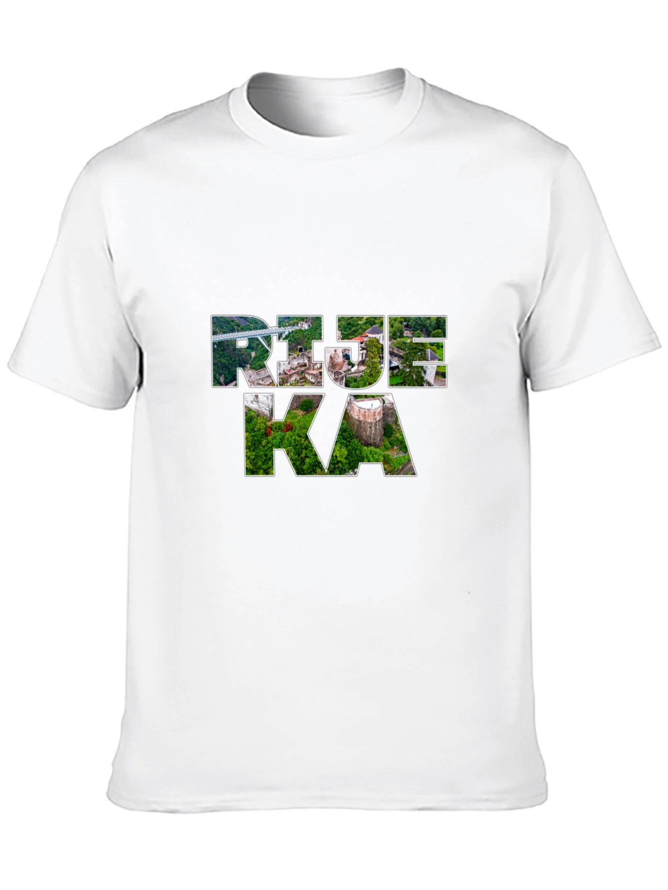 Rijeka Croatia Cityscape Tee - Black Graphic T-Shirt