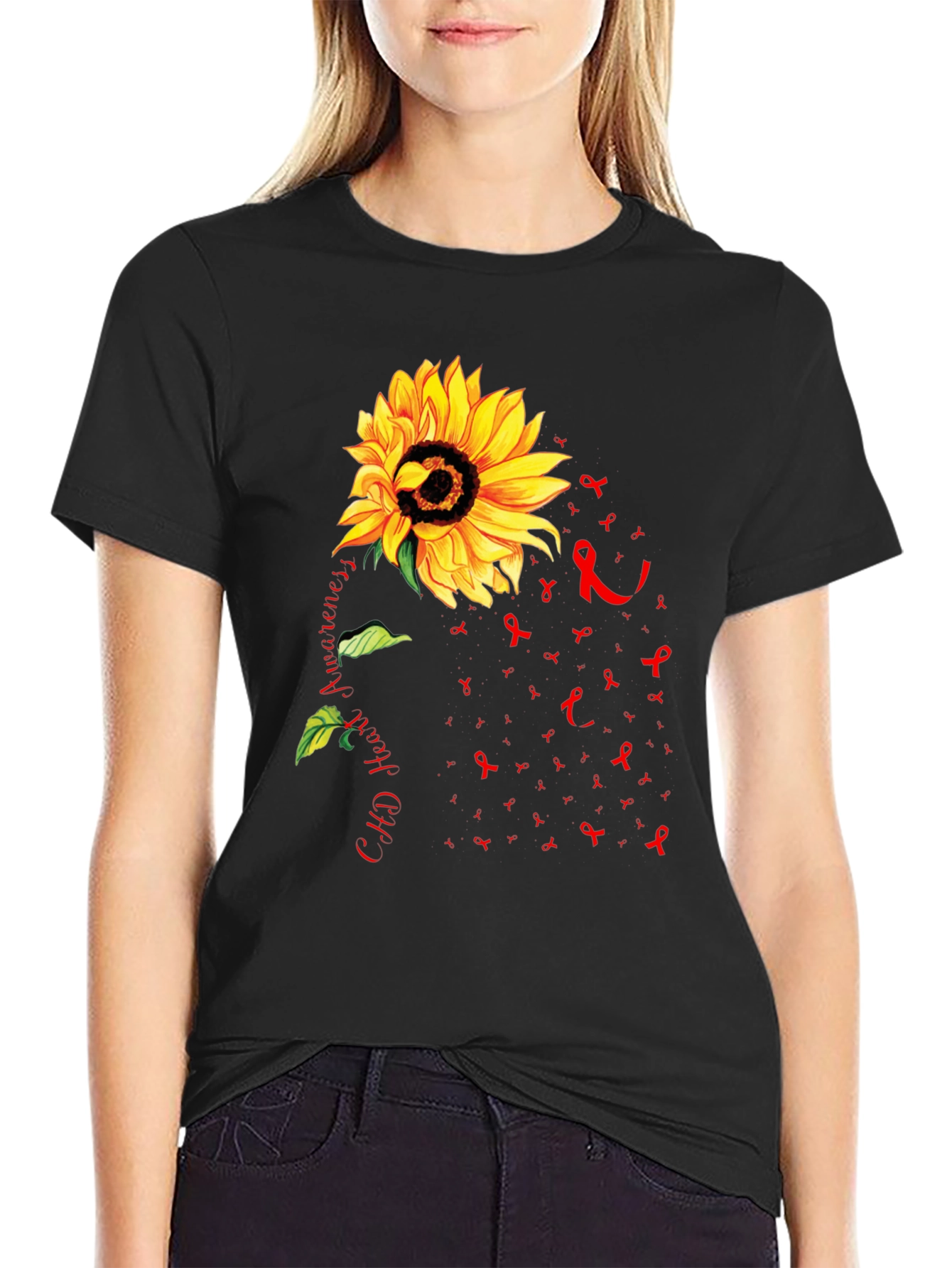 Sunflower CHD Heart Awareness T-Shirt