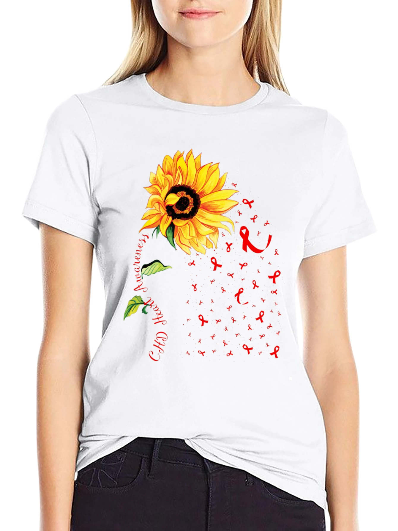 Sunflower CHD Heart Awareness T-Shirt
