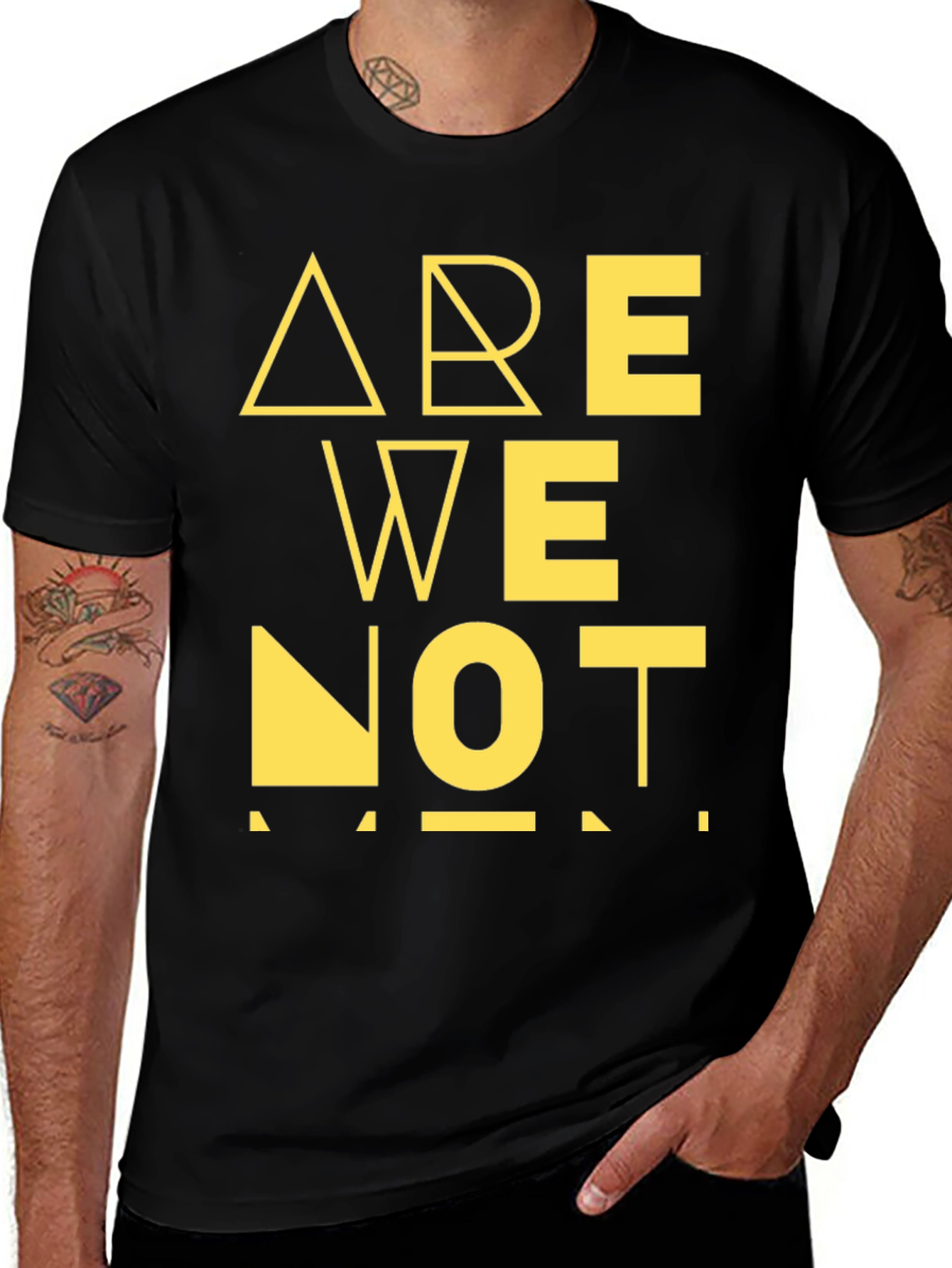 Abstract Geometric Typography T-Shirt