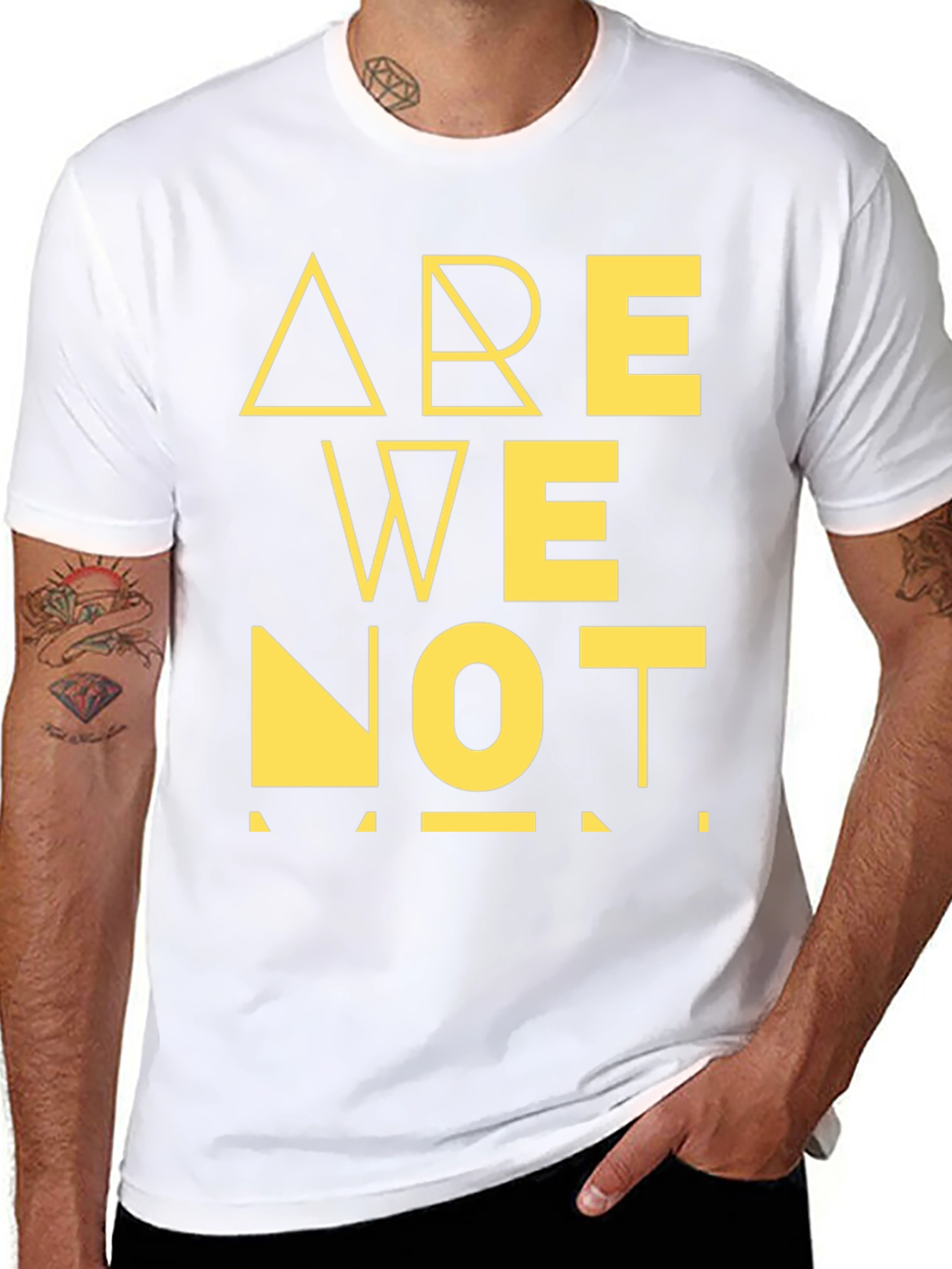 Abstract Geometric Typography T-Shirt