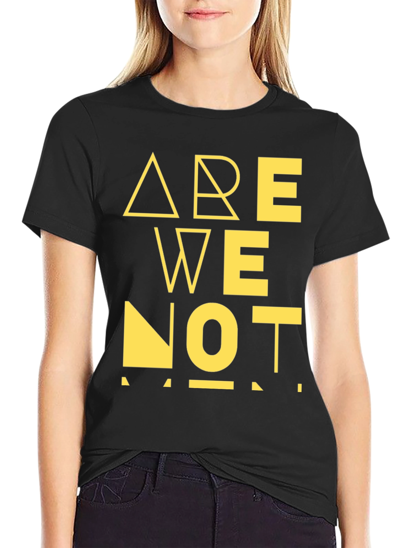 Abstract Geometric Typography T-Shirt