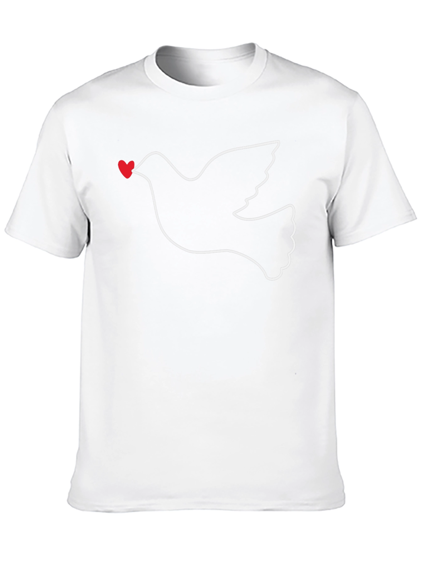 Dove With Heart T-Shirt - Peace and Love