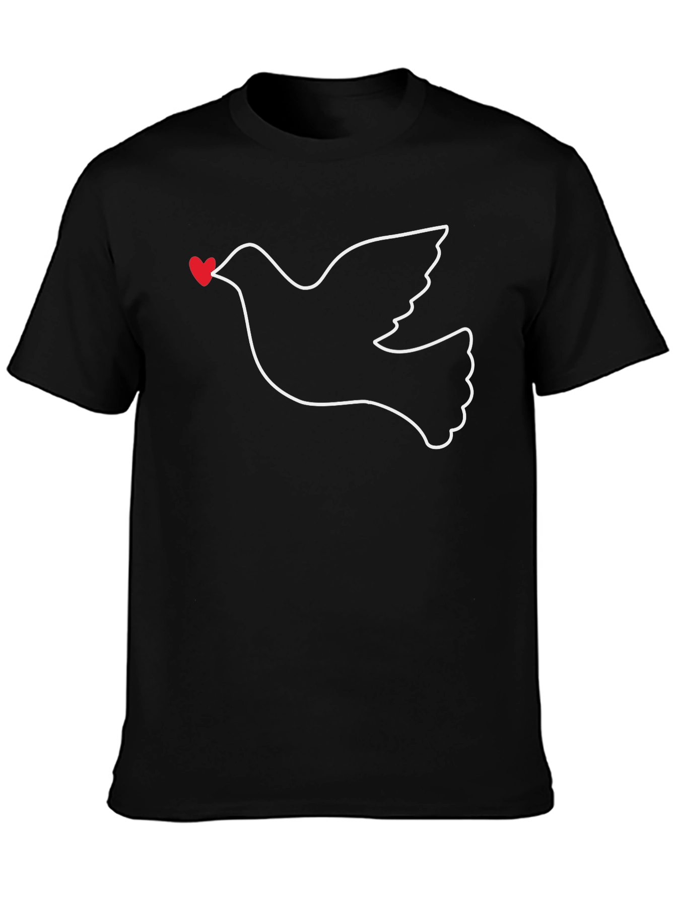 Dove With Heart T-Shirt - Peace and Love