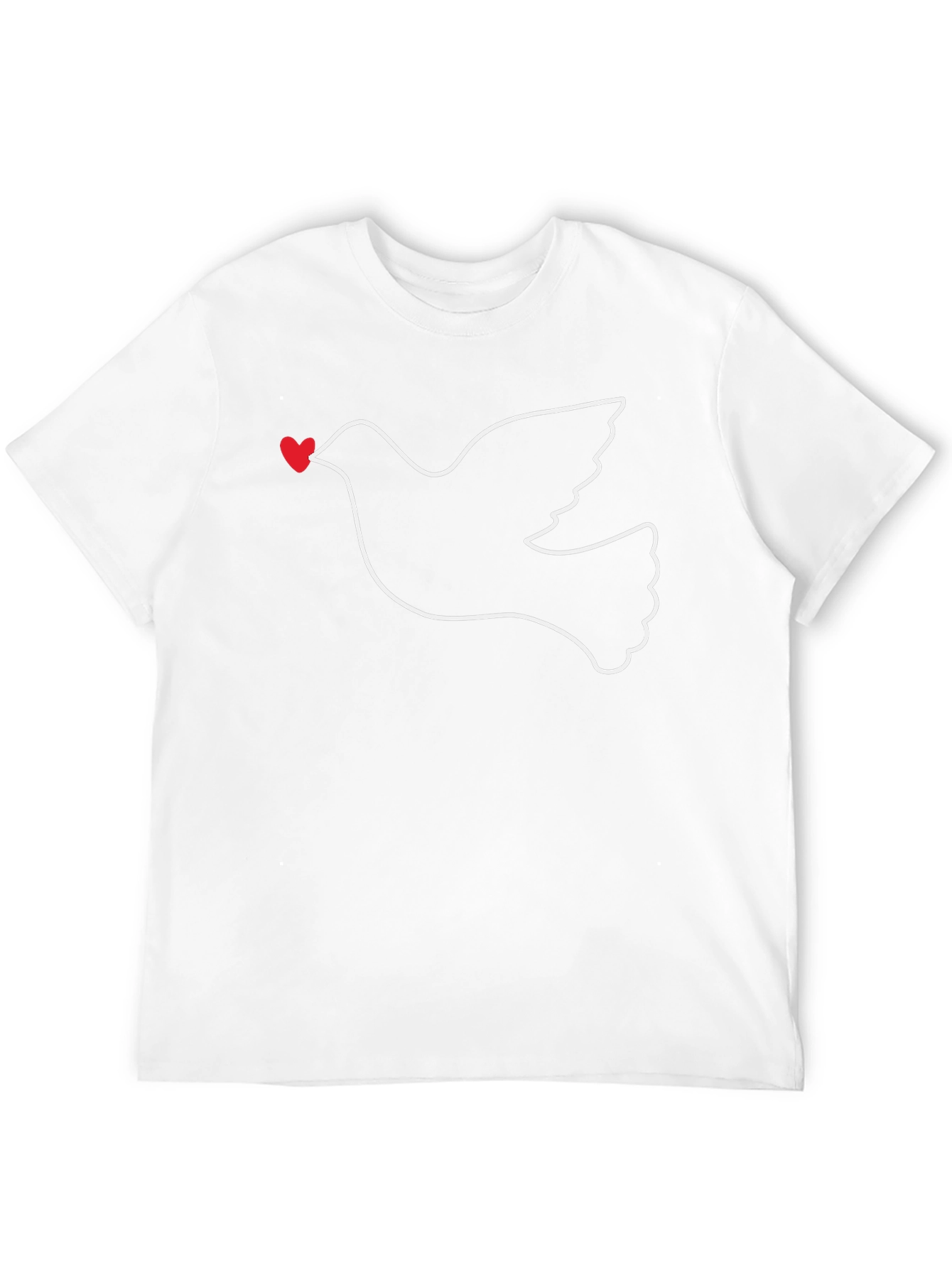 Dove With Heart T-Shirt - Peace and Love