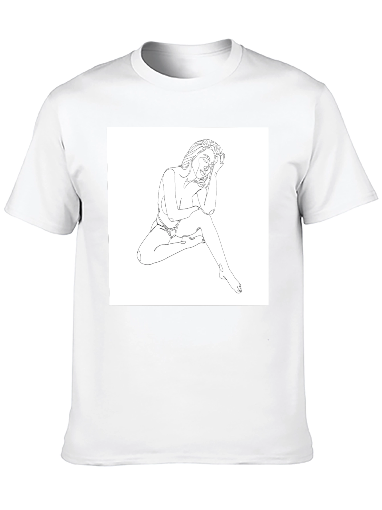 Minimalist Woman Line Art Graphic Tee
