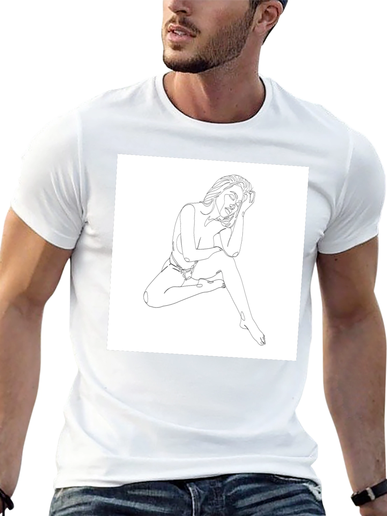 Minimalist Woman Line Art Graphic Tee