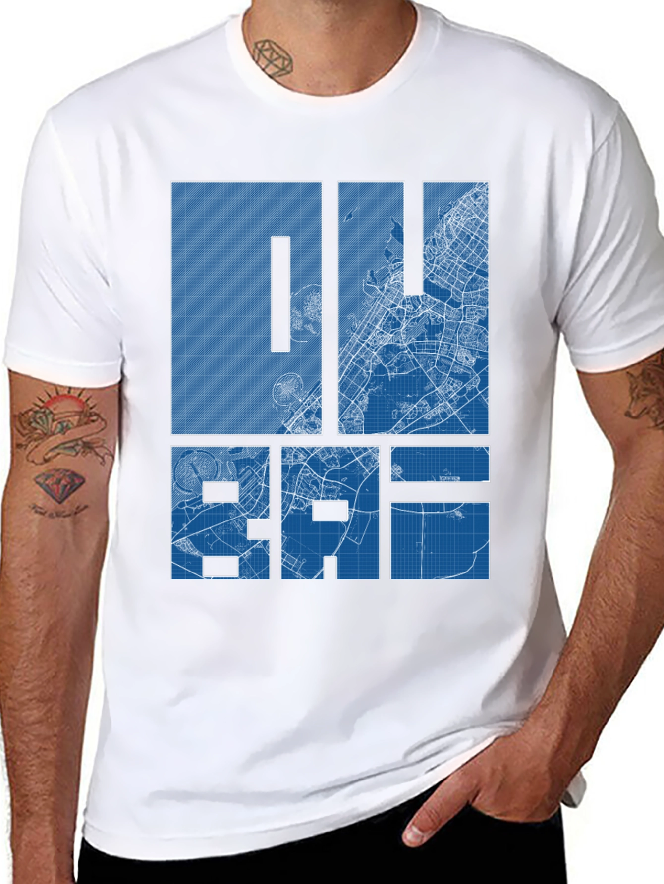 Dubai Blueprint Graphic T-Shirt