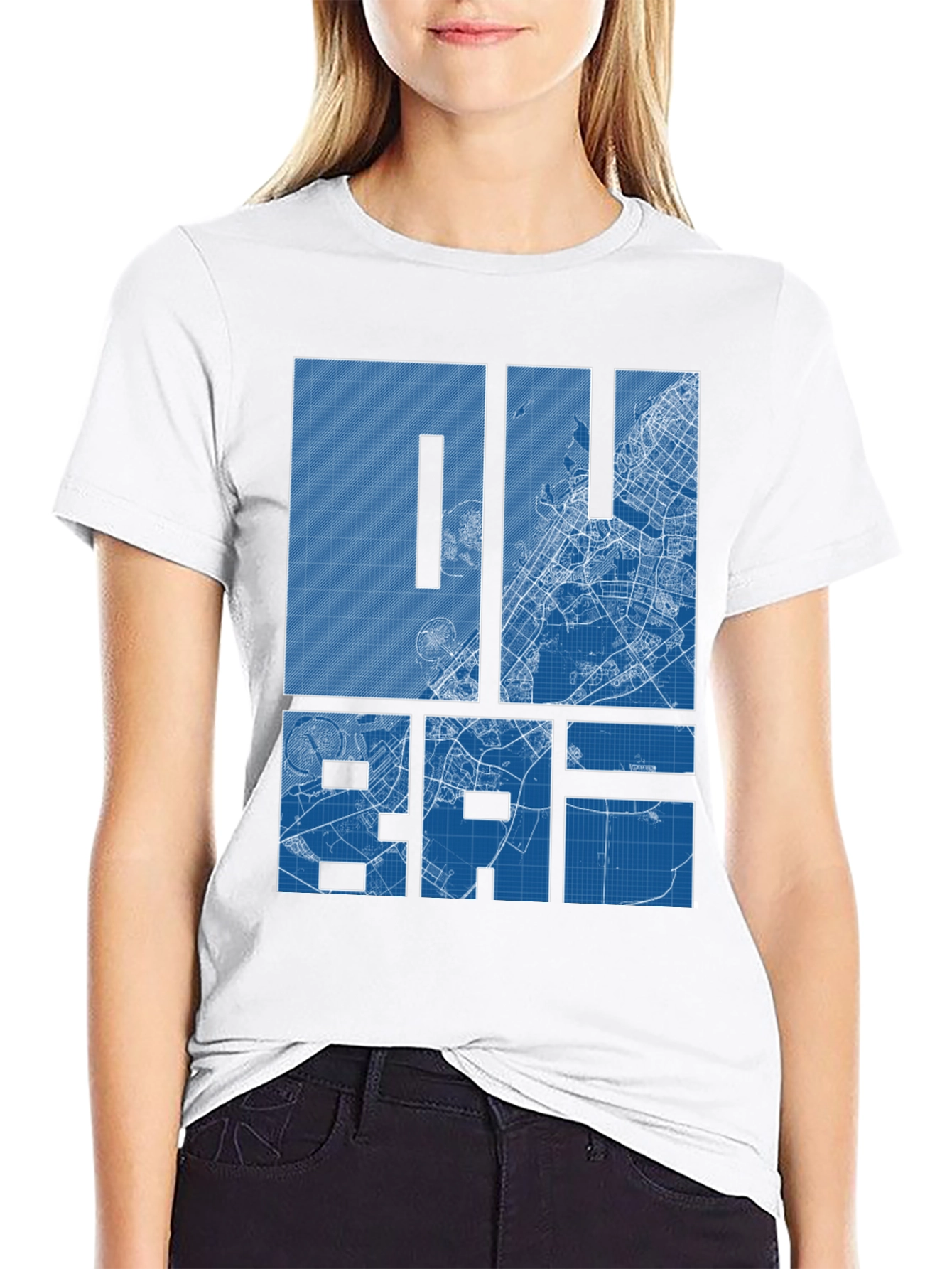 Dubai Blueprint Graphic T-Shirt