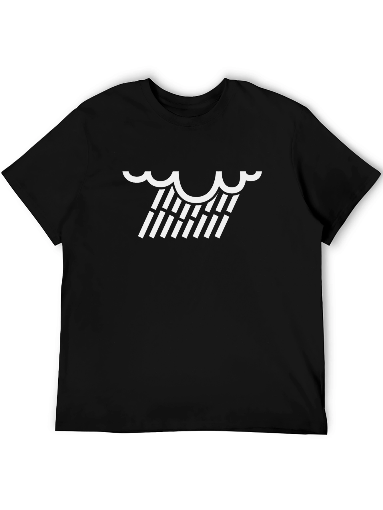 Rain Cloud Graphic Tee - Modern Black Cotton T-Shirt