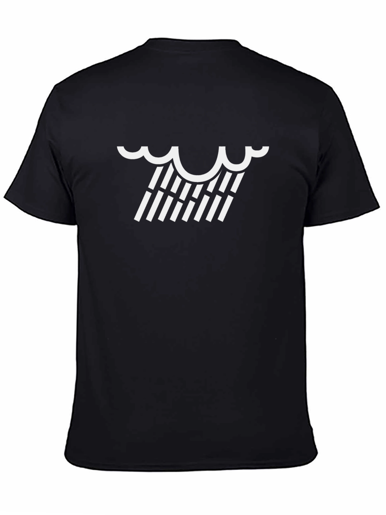 Rain Cloud Graphic Tee - Modern Black Cotton T-Shirt