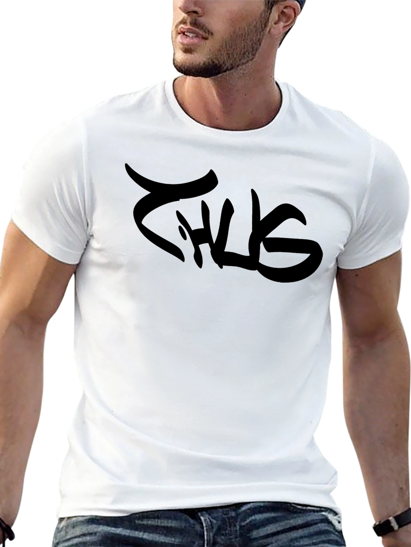 Mens Black Thug Graphic Tee