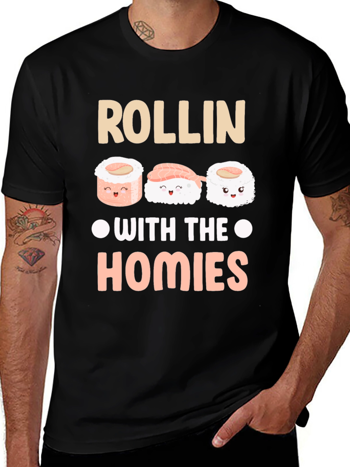 Rollin With The Homies Sushi Graphic Tee
