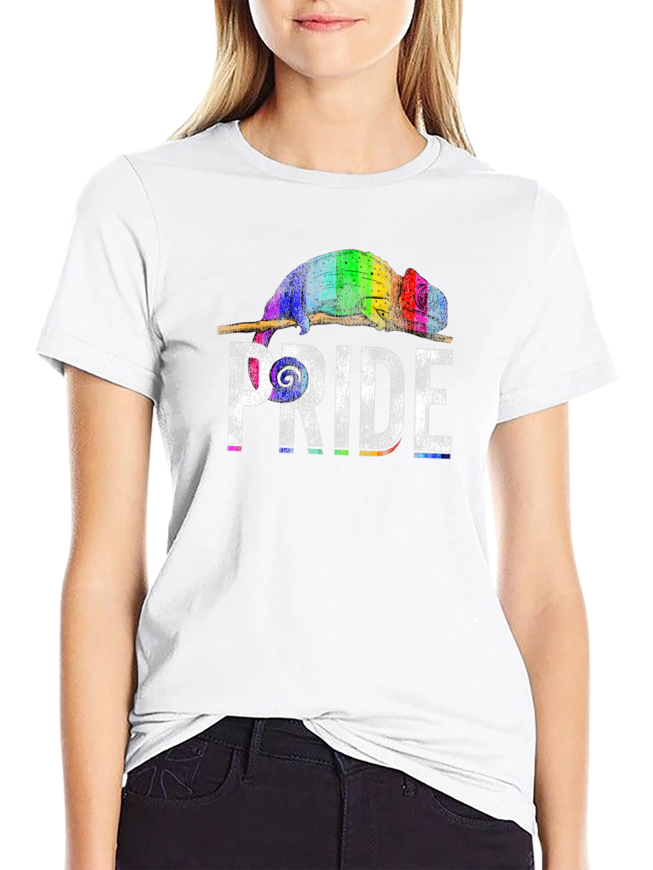 Pride Chameleon Graphic Tee - Unisex Black T-Shirt