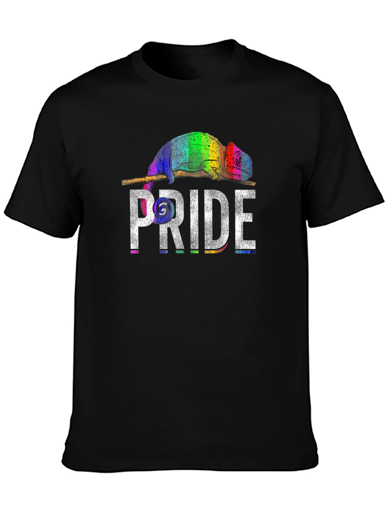 Pride Chameleon Graphic Tee - Unisex Black T-Shirt