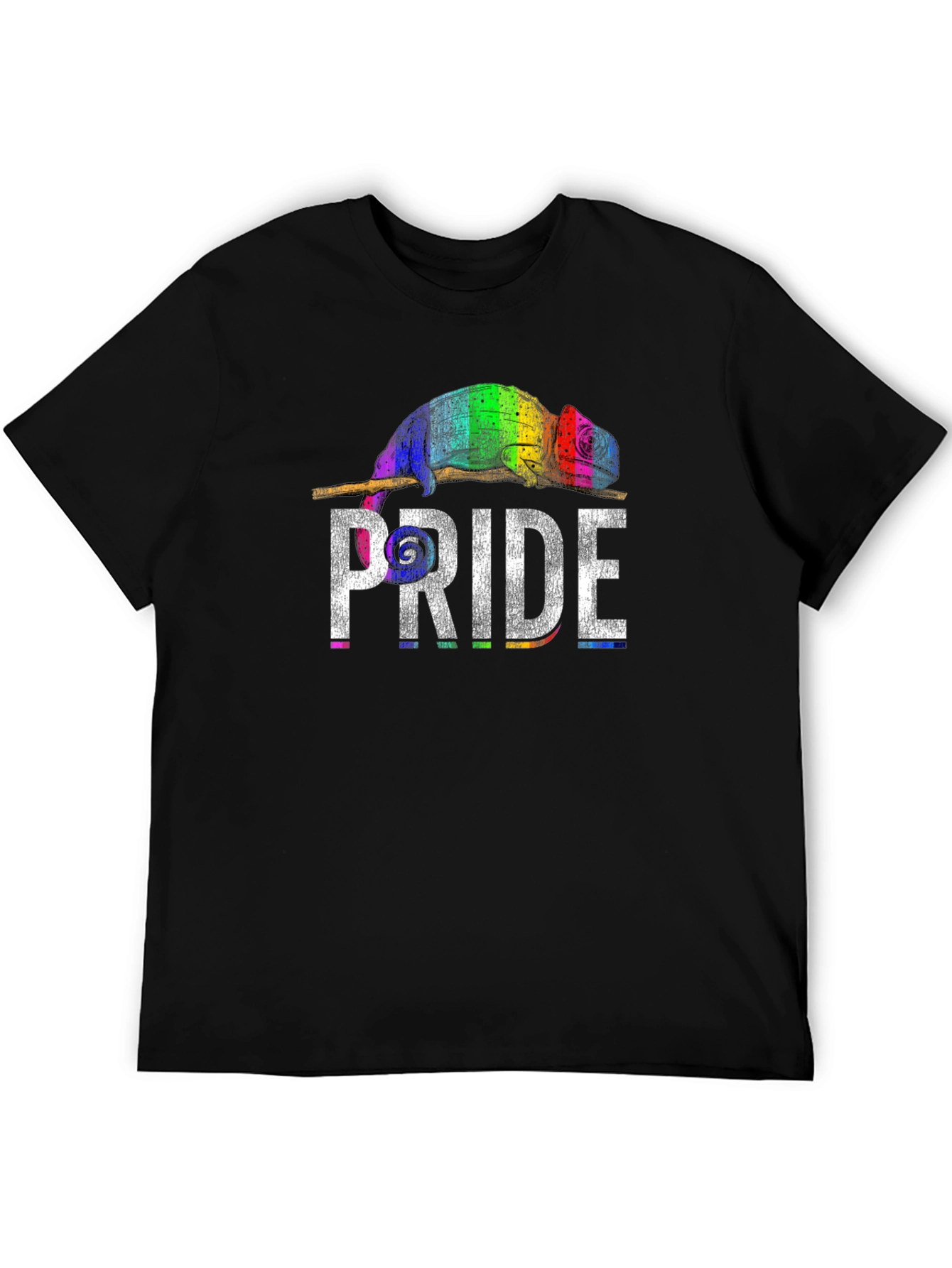 Pride Chameleon Graphic Tee - Unisex Black T-Shirt