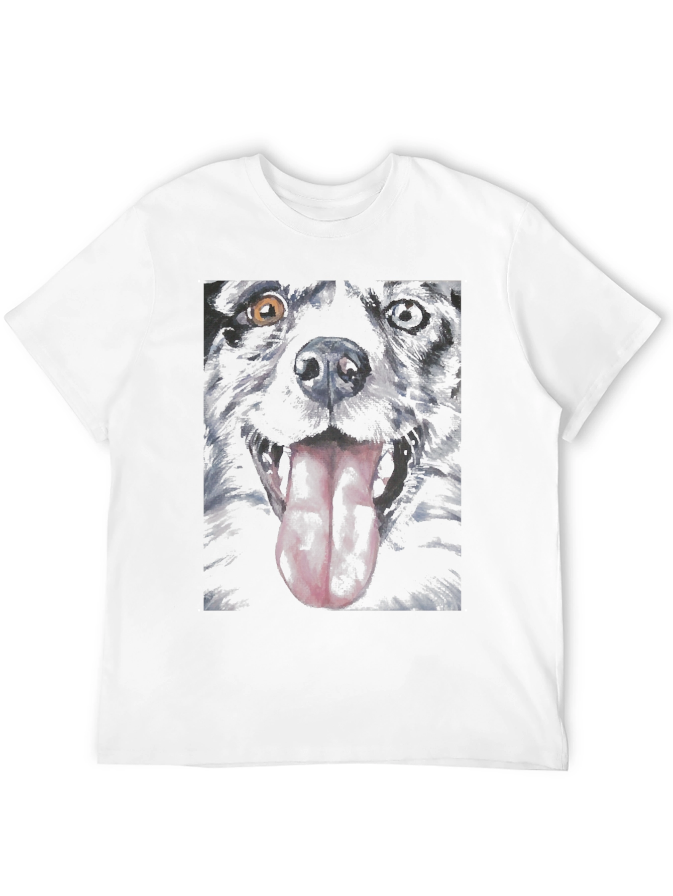 Dog Graphic Tee - Black Cotton Crew Neck