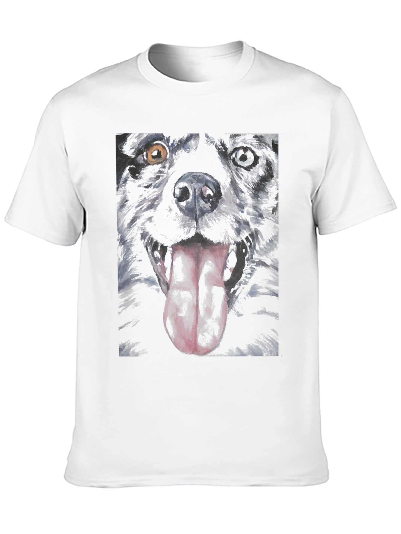 Dog Graphic Tee - Black Cotton Crew Neck