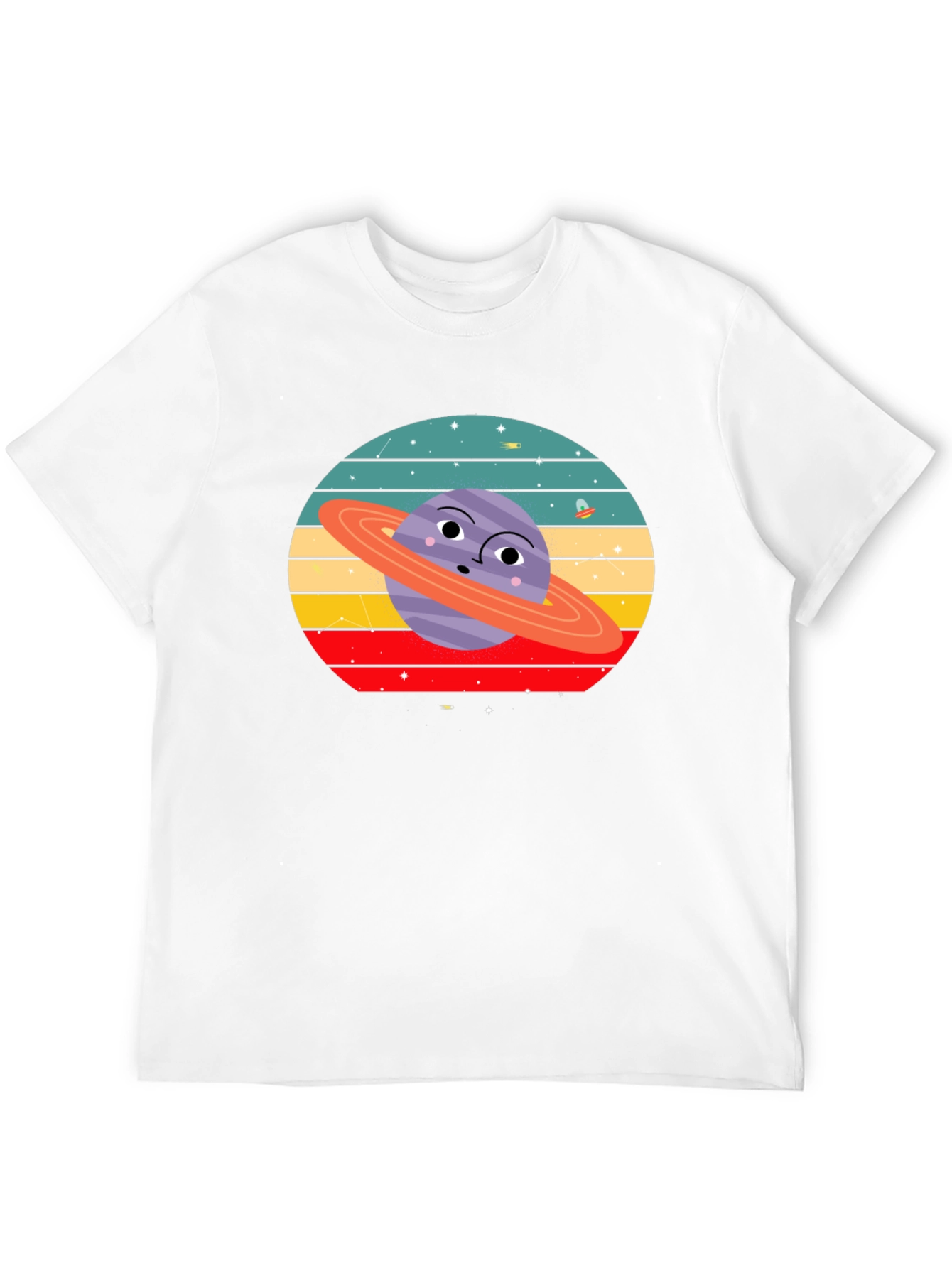 Retro Saturn Graphic Tee - Unique Planet Design