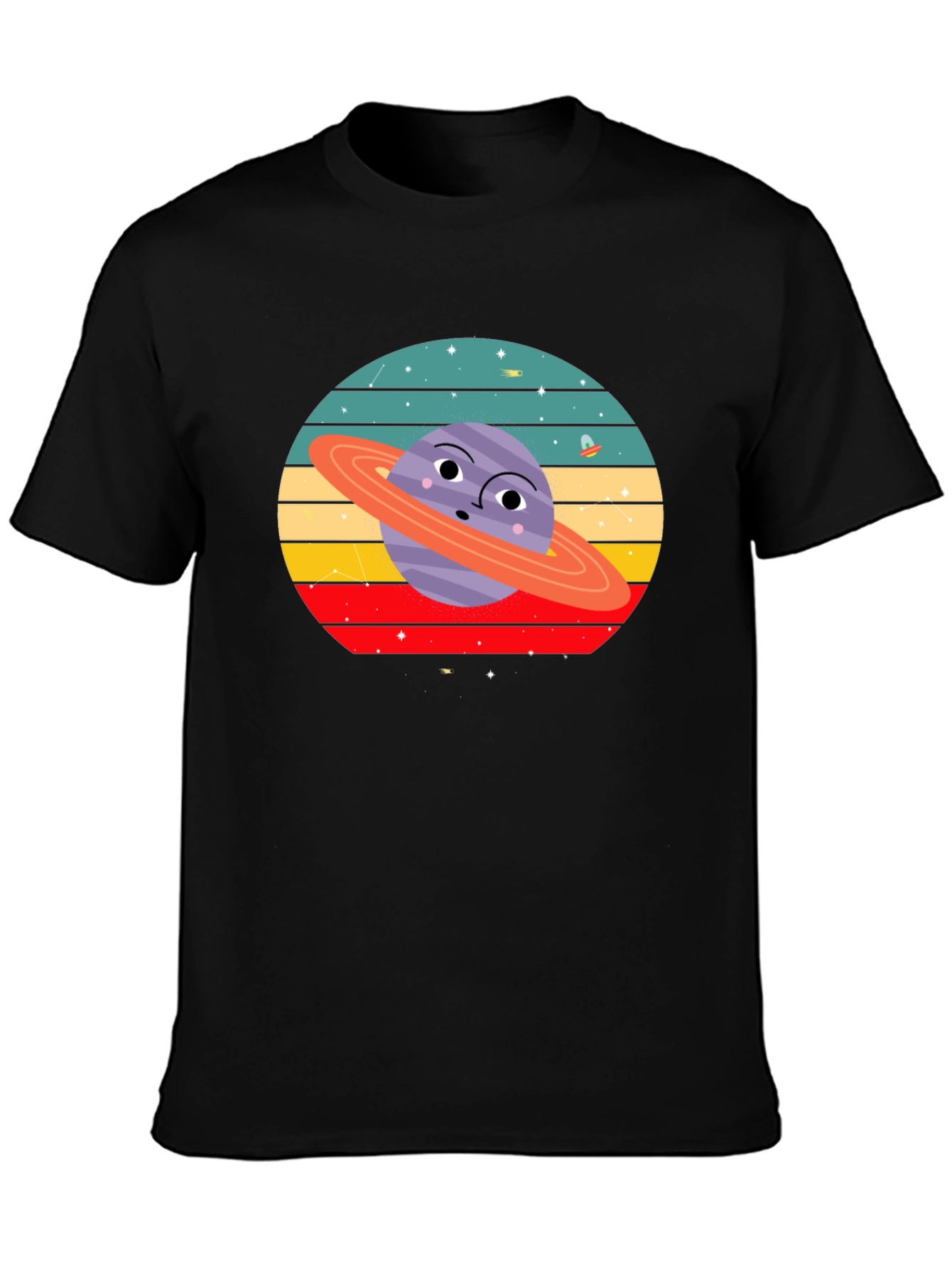 Retro Saturn Graphic Tee - Unique Planet Design