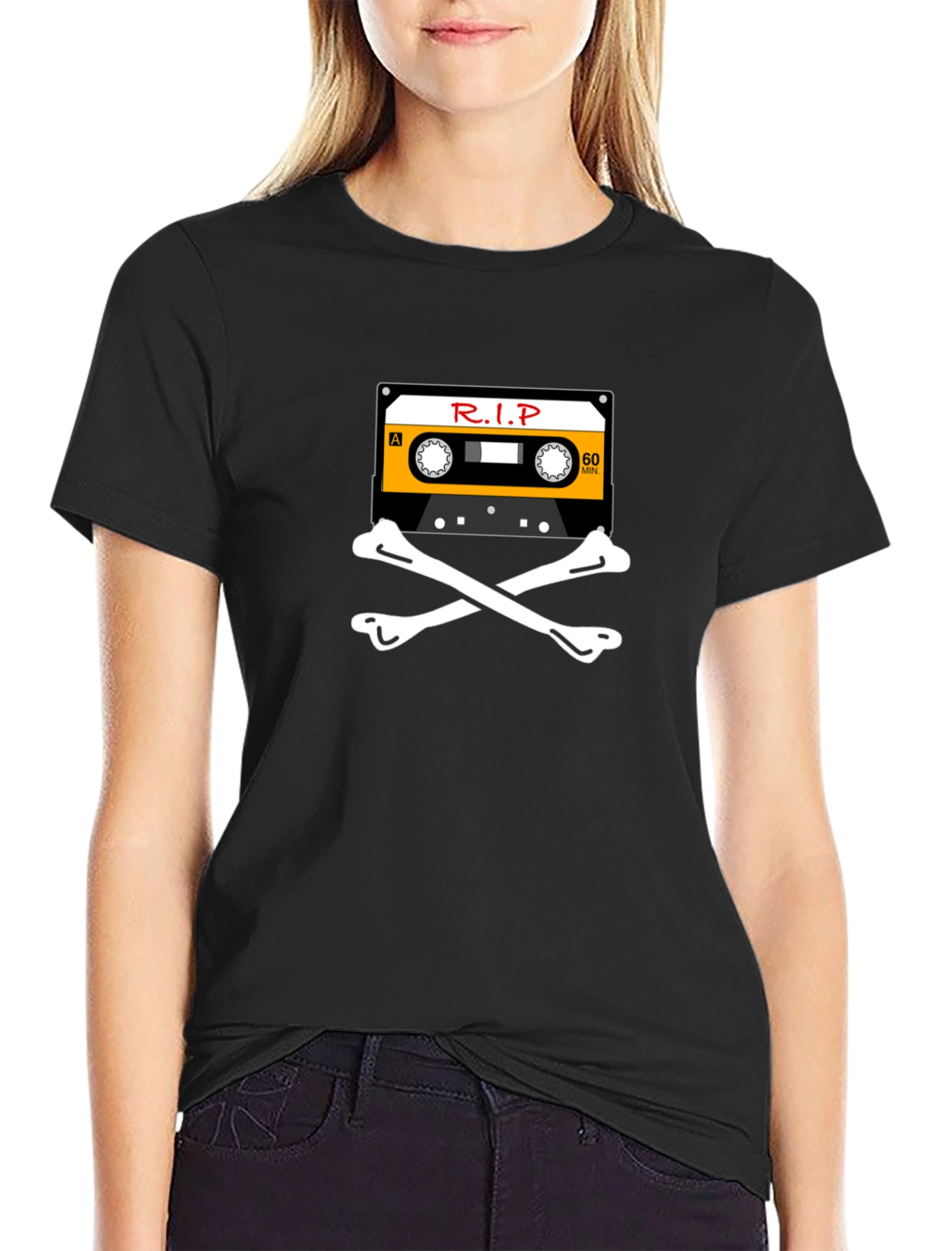 RIP Cassette Tape & Crossbones Graphic Tee