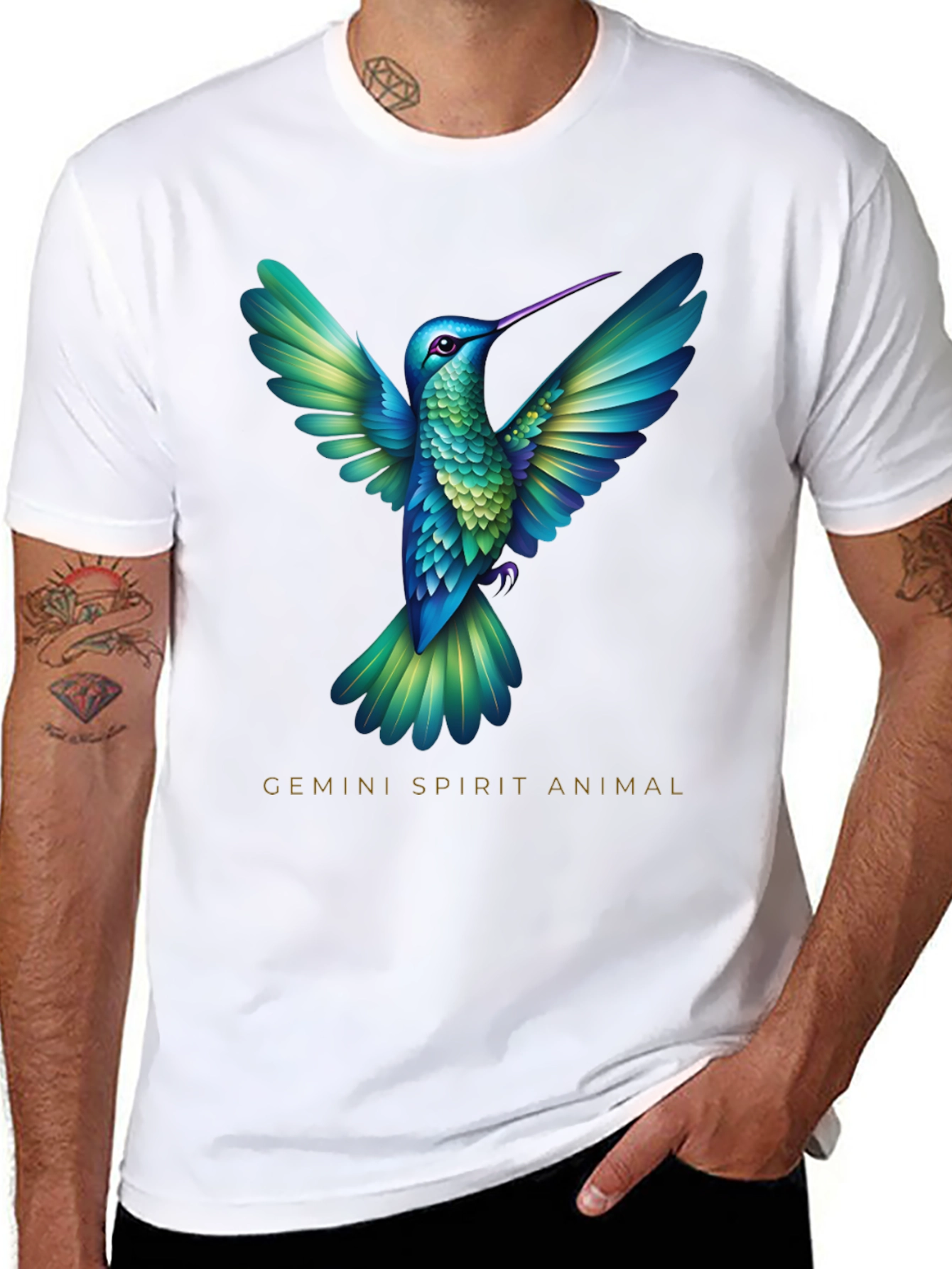 Gemini Spirit Animal Hummingbird Graphic Tee
