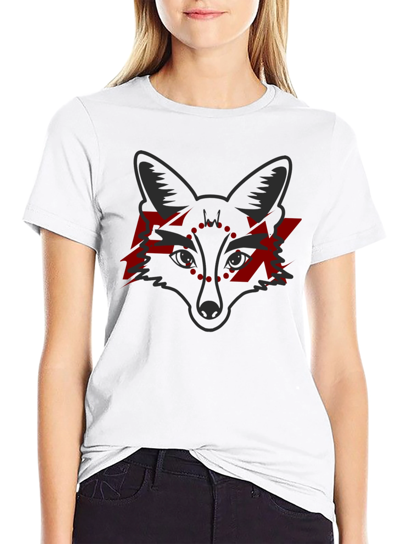 Fox Graphic Tee - Edgy Red Lightning Design