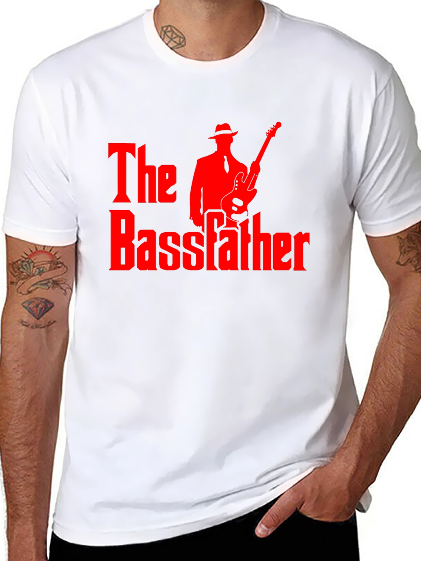 The Bassfather Black T-Shirt - Music Lover Graphic Tee