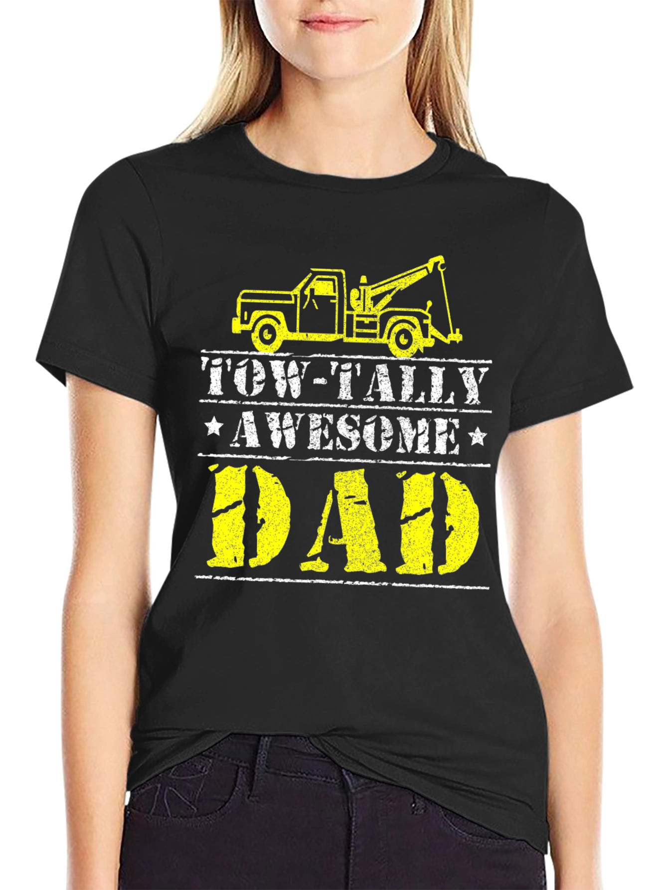 Tow-Tally Awesome Dad Black T-Shirt