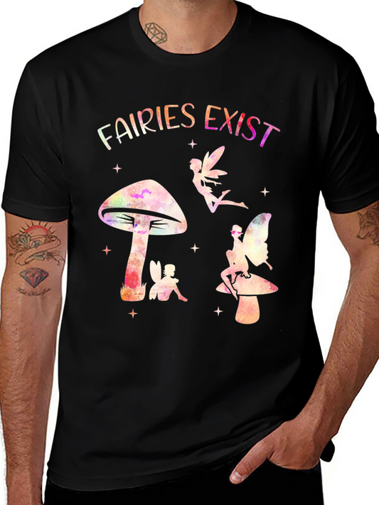 Fairies Exist Graphic Tee - Mushroom Fairycore Shirt
