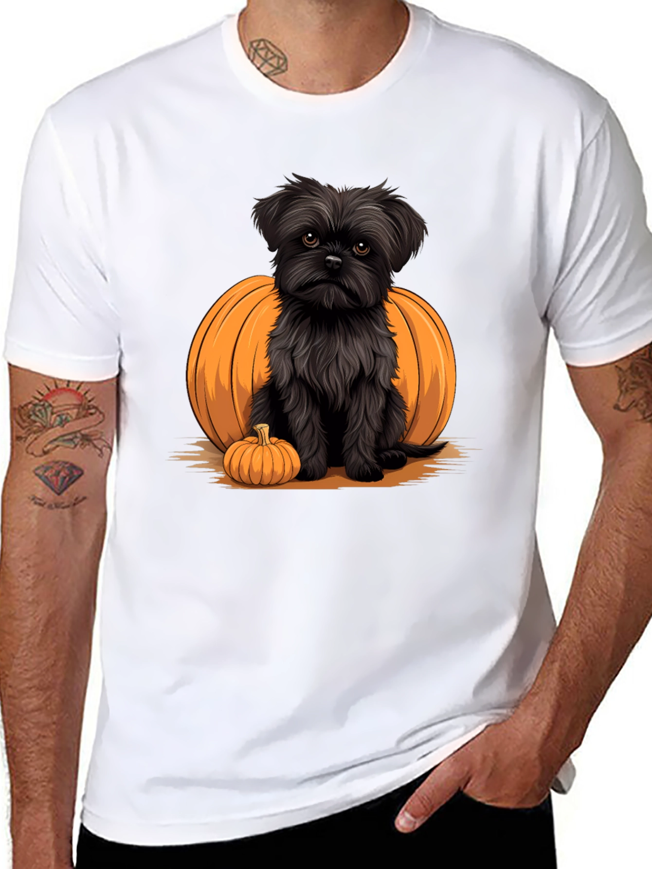 Halloween Dog & Pumpkin Graphic Tee