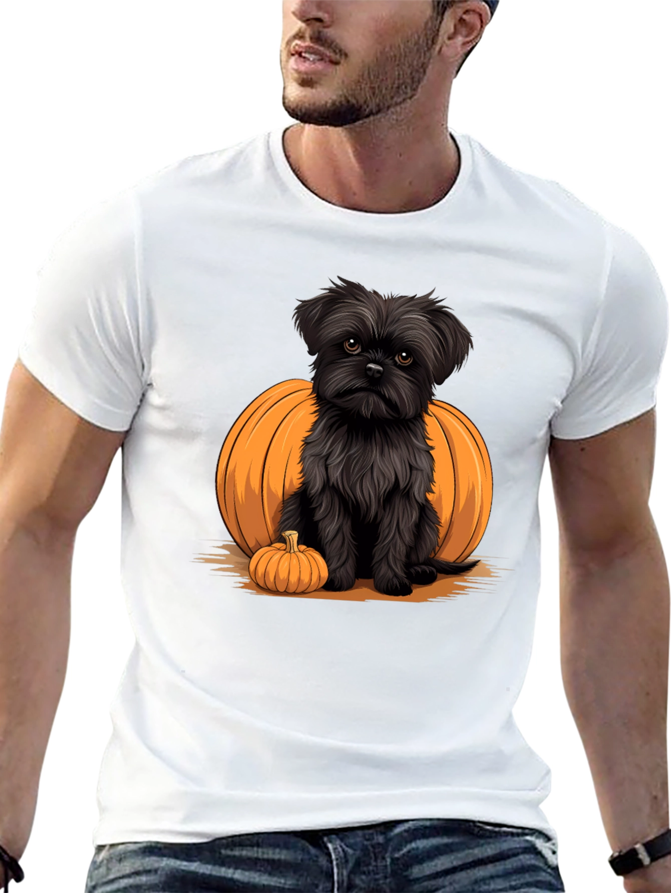 Halloween Dog & Pumpkin Graphic Tee