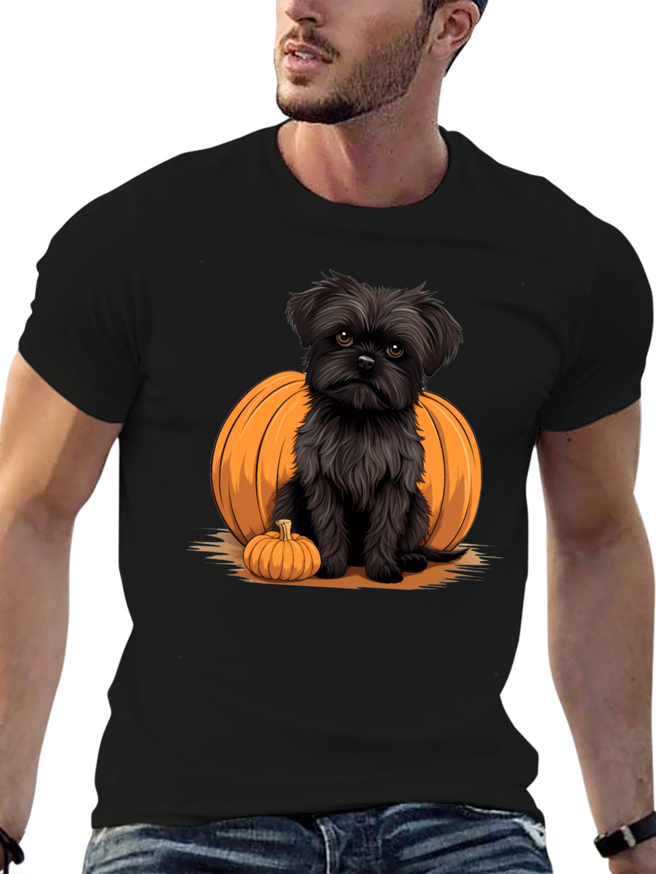 Halloween Dog & Pumpkin Graphic Tee