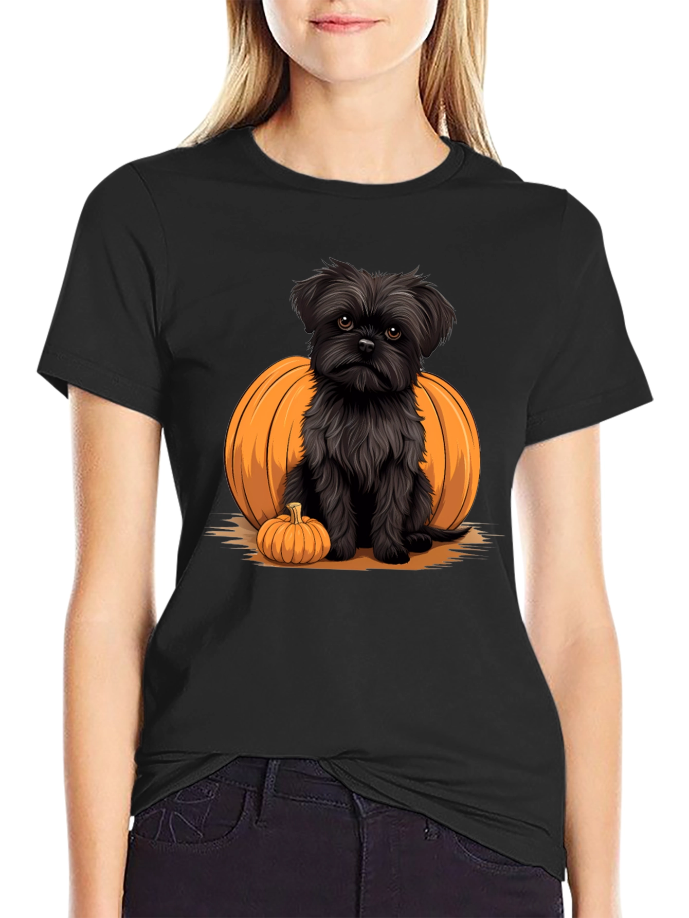 Halloween Dog & Pumpkin Graphic Tee