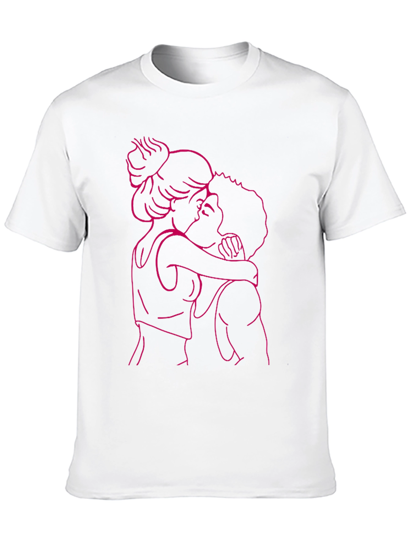 Romantic Embrace Graphic Tee - Black