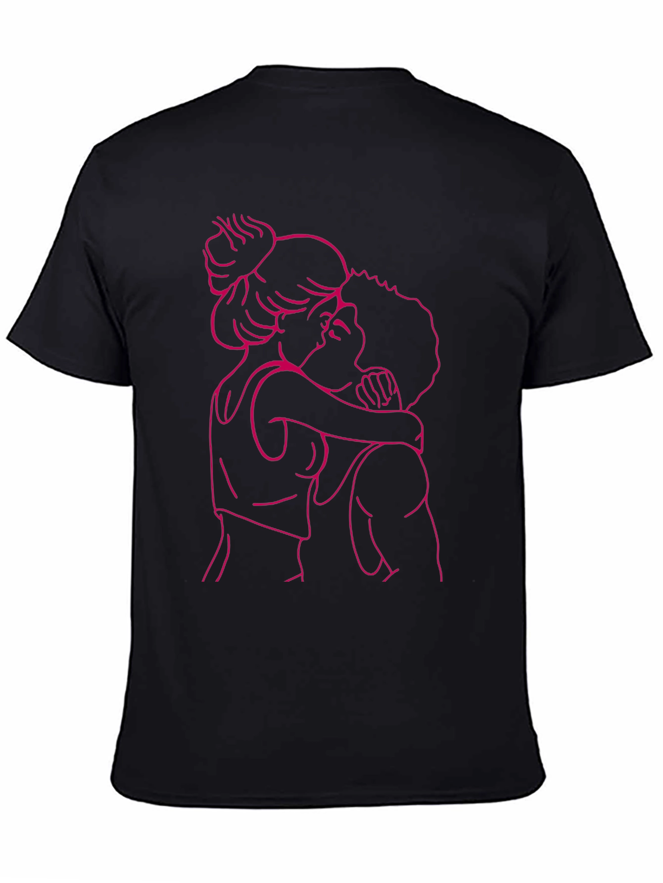 Romantic Embrace Graphic Tee - Black