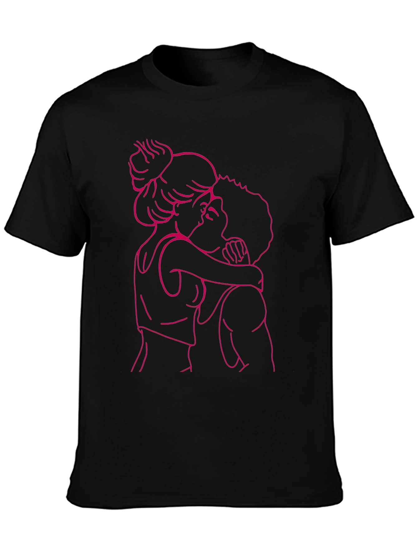 Romantic Embrace Graphic Tee - Black